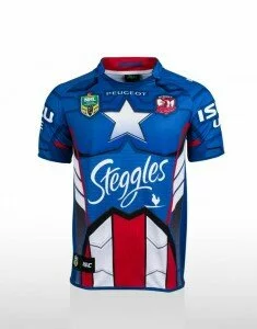 The Roosters with their Captain America Themed Kit.